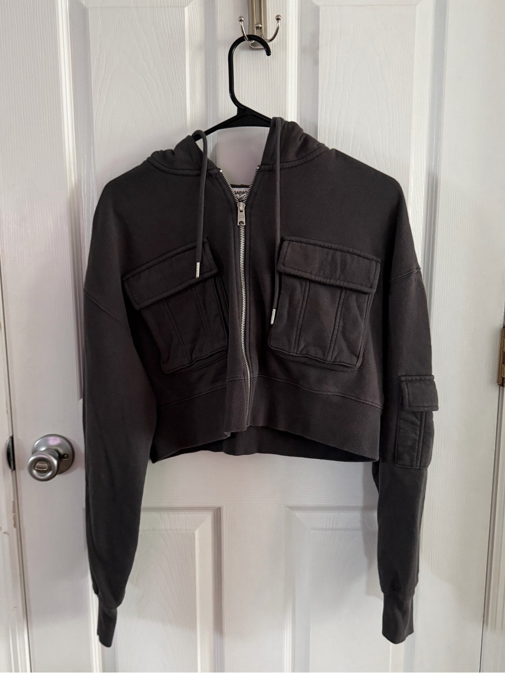 Garage Black Cropped Hooded Utility Jacket